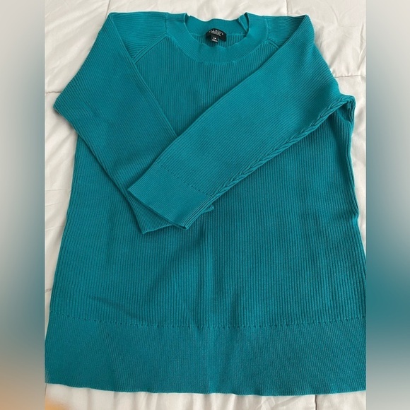 Talbots Sweaters - Talbots Blue Crew Neck Sweater with Ribbed Knit
